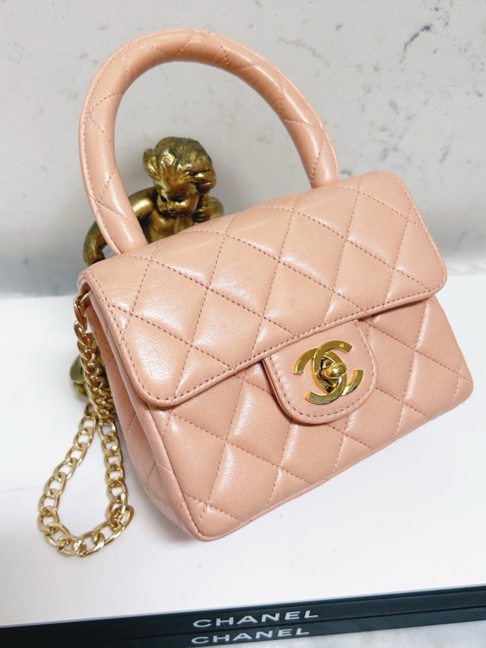 Authentic Chanel ULTRA RARE 90’s Top Handle Mini Kelly “Child” Handbag - Picture 5 of 15